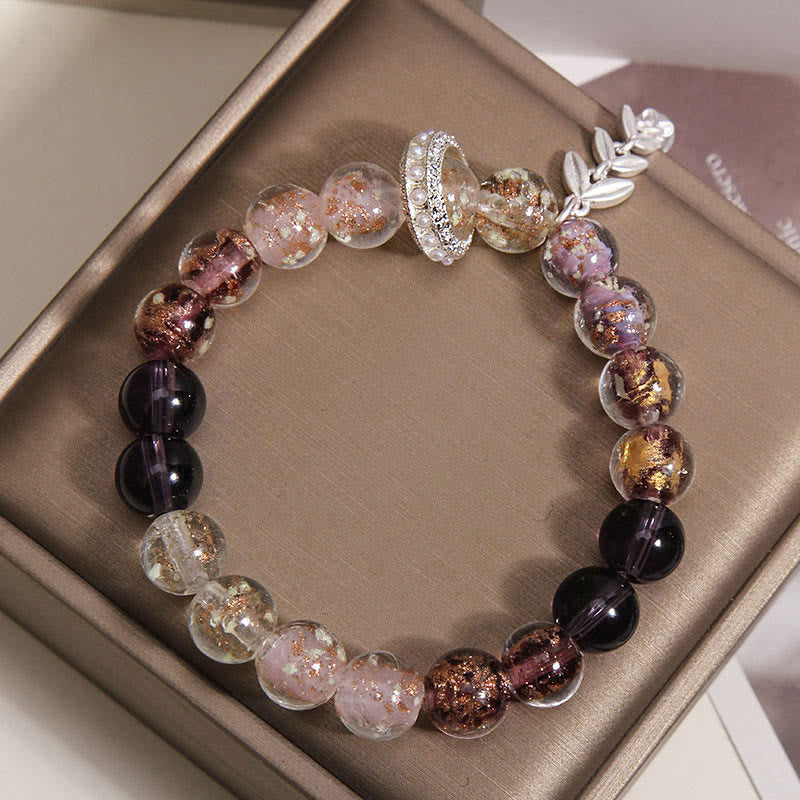 Buddha Stones Liuli Glass Bead Wheat Ear Charm Bracelet - Fortune Jewel
