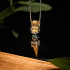 Fortune Jewel Tibetan Om Mani Padme Hum Buddha Wealth Rotation Necklace Vajra Pendant Fortune Jewel