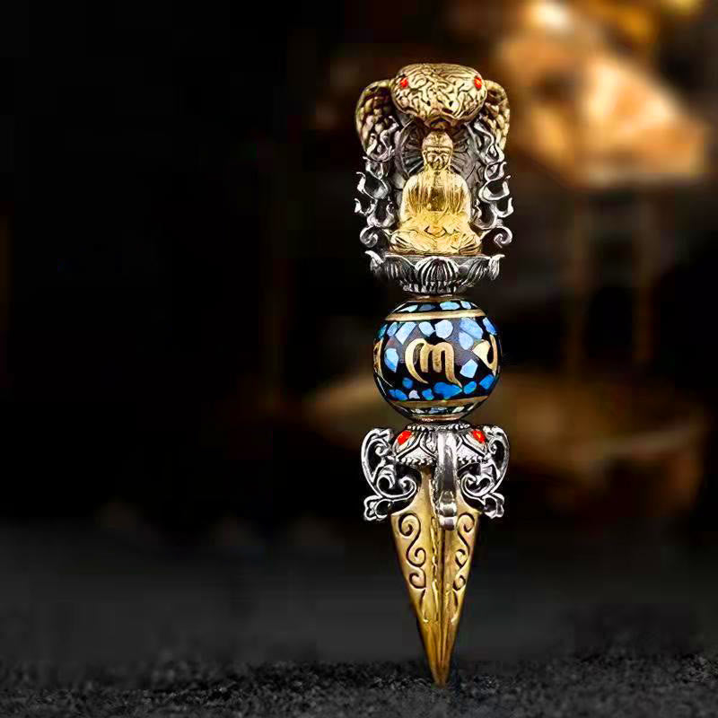 Fortune Jewel Tibetan Om Mani Padme Hum Buddha Wealth Rotation Necklace Vajra Pendant Fortune Jewel
