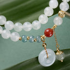 Fortune Jewel Jade Peace Buckle Luck Abundance Double Wrap Bracelet - Fortune Jewel