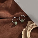 Fortune Jewel 925 Sterling Silver Hetian Jade Prosperity Earrings - Fortune Jewel