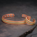 Fortune Jewel Retro Twisted Design Copper Open Wealth Luck Cuff Bracelet Bangle Ring - Fortune Jewel
