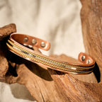 Fortune Jewel Retro Twisted Design Copper Open Wealth Luck Cuff Bracelet Bangle Ring - Fortune Jewel