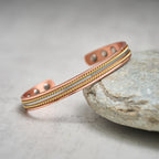 Fortune Jewel Retro Twisted Design Copper Open Wealth Luck Cuff Bracelet Bangle Ring - Fortune Jewel