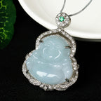 Fortune Jewel Jade Laughing Buddha Abundance Necklace Pendant - Fortune Jewel