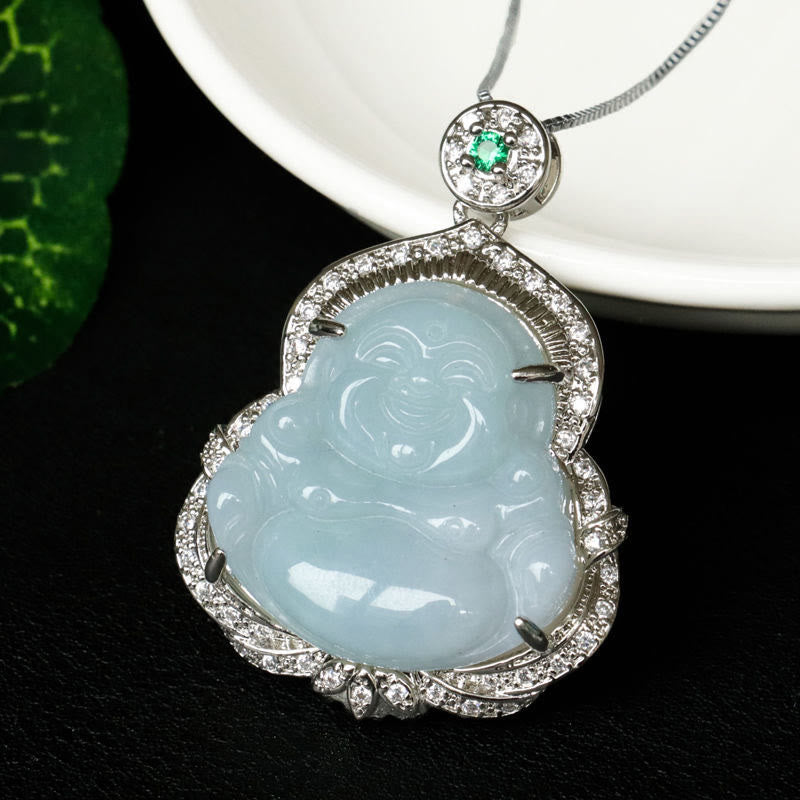 Fortune Jewel Jade Laughing Buddha Abundance Necklace Pendant - Fortune Jewel