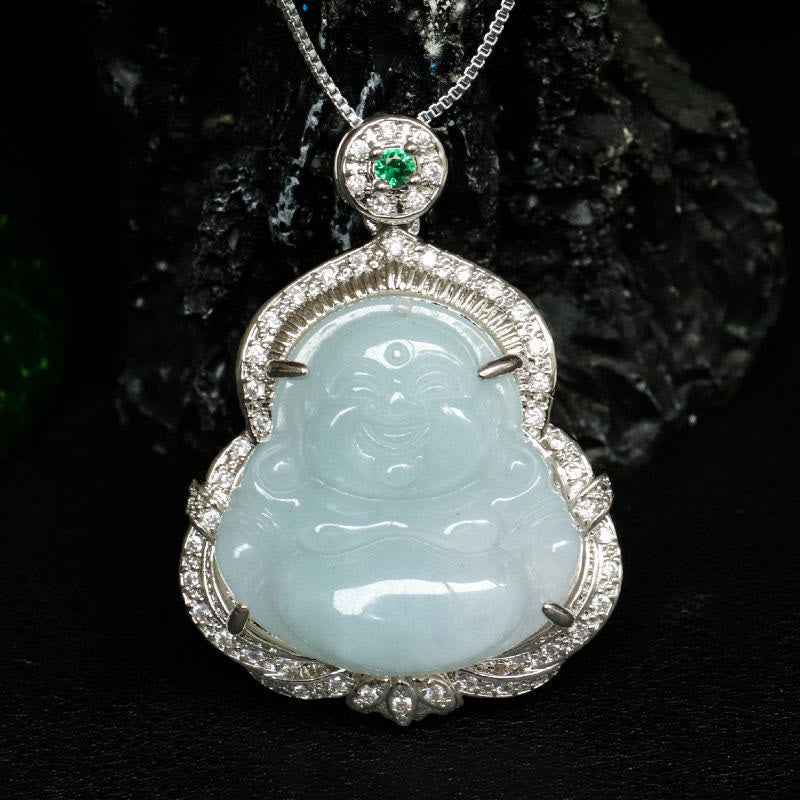 Fortune Jewel Jade Laughing Buddha Abundance Necklace Pendant - Fortune Jewel