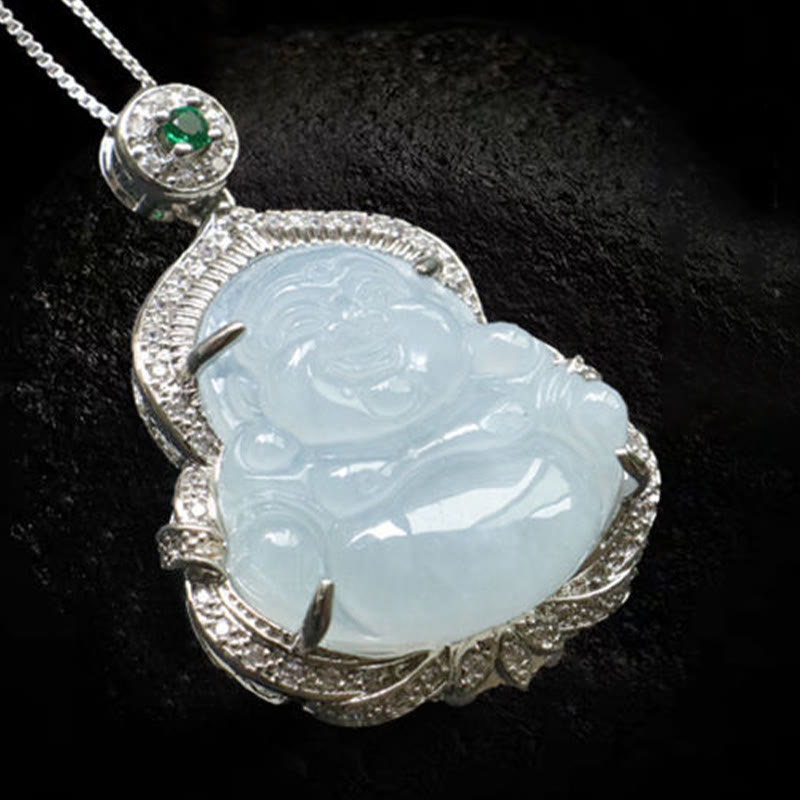 Fortune Jewel Jade Laughing Buddha Abundance Necklace Pendant - Fortune Jewel