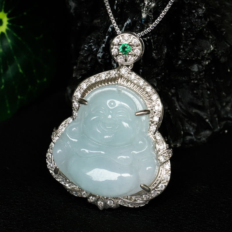 Fortune Jewel Jade Laughing Buddha Abundance Necklace Pendant - Fortune Jewel
