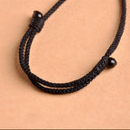 Fortune Jewel Chinese Zodiac Natal Buddha Ebony Wood Tiger Eye Black Onyx Calm Necklace Pendants - Fortune Jewel