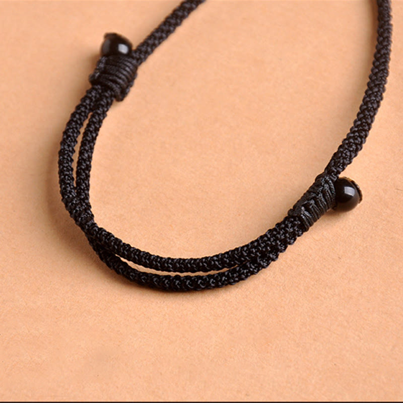 Fortune Jewel Chinese Zodiac Natal Buddha Ebony Wood Tiger Eye Black Onyx Calm Necklace Pendants - Fortune Jewel