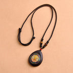 Fortune Jewel Chinese Zodiac Natal Buddha Ebony Wood Tiger Eye Black Onyx Calm Necklace Pendants - Fortune Jewel