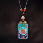 Fortune Jewel Medicine Buddha Ebony Wood Peace Necklace Pendant - Fortune Jewel
