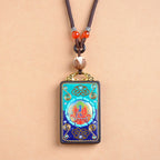 Fortune Jewel Medicine Buddha Ebony Wood Peace Necklace Pendant - Fortune Jewel