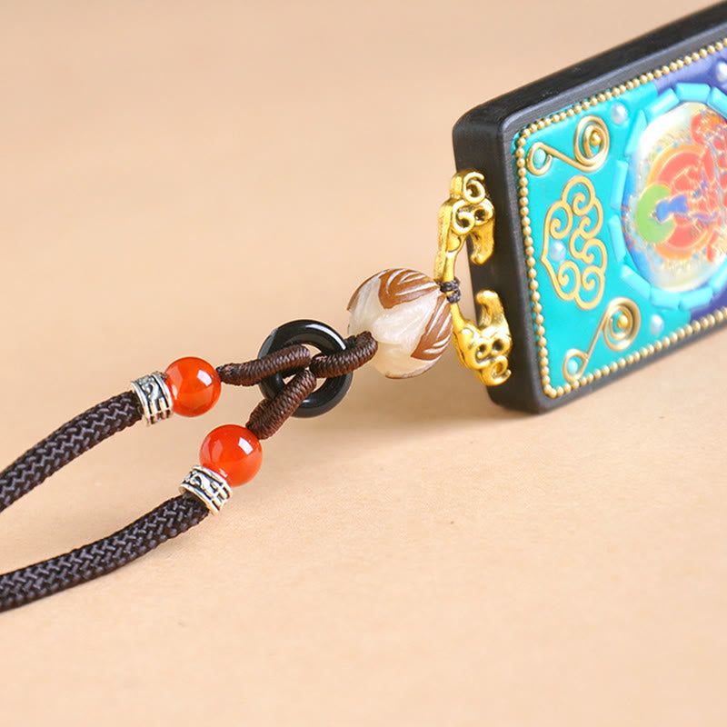 Fortune Jewel Medicine Buddha Ebony Wood Peace Necklace Pendant - Fortune Jewel