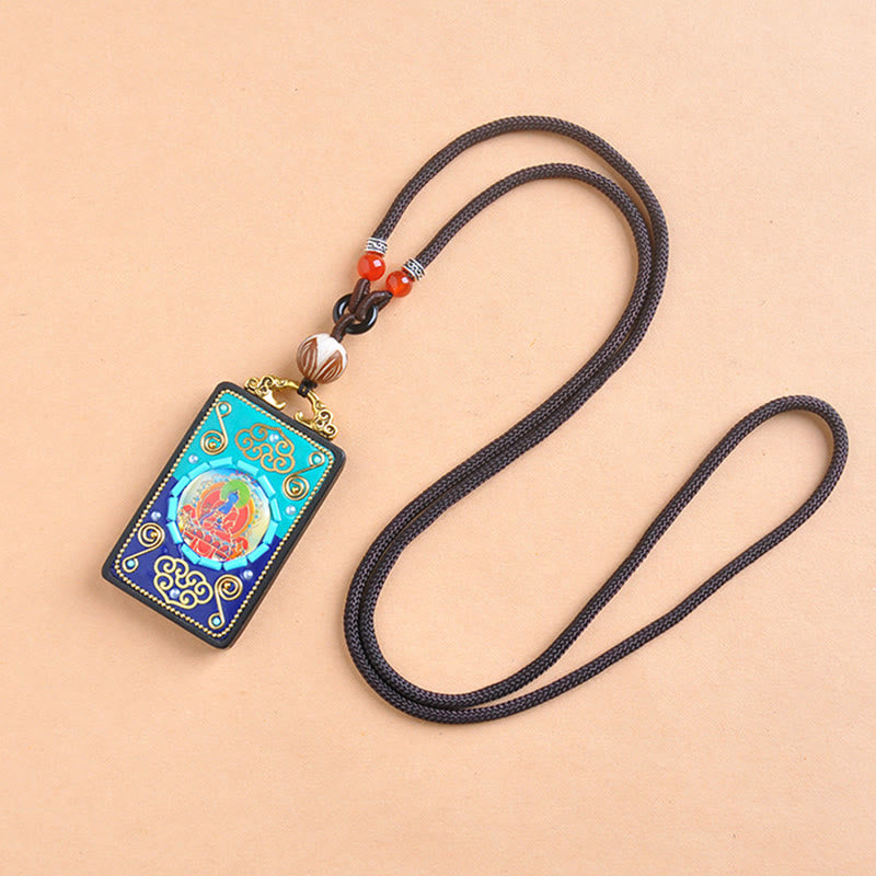 Fortune Jewel Medicine Buddha Ebony Wood Peace Necklace Pendant - Fortune Jewel
