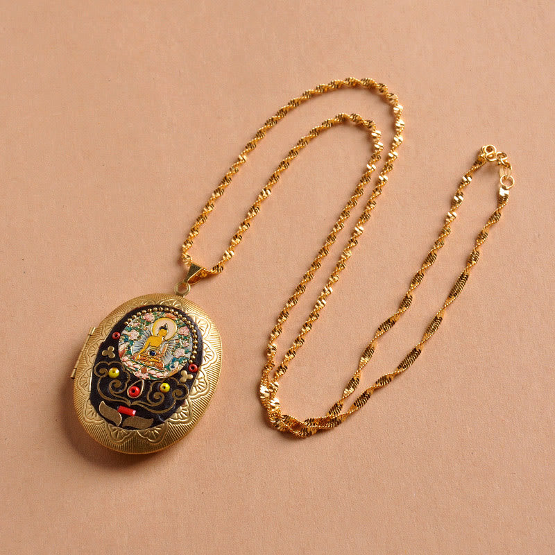 Fortune Jewel Copper Kwan Yin Avalokitesvara Zakiram Wealth Pendant Necklace - Fortune Jewel