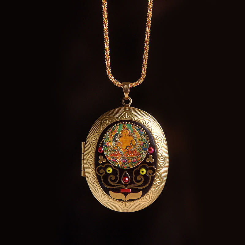 Fortune Jewel Copper Kwan Yin Avalokitesvara Zakiram Wealth Pendant Necklace - Fortune Jewel