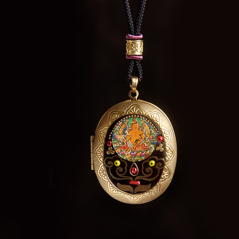 Fortune Jewel Copper Kwan Yin Avalokitesvara Zakiram Wealth Pendant Necklace - Fortune Jewel