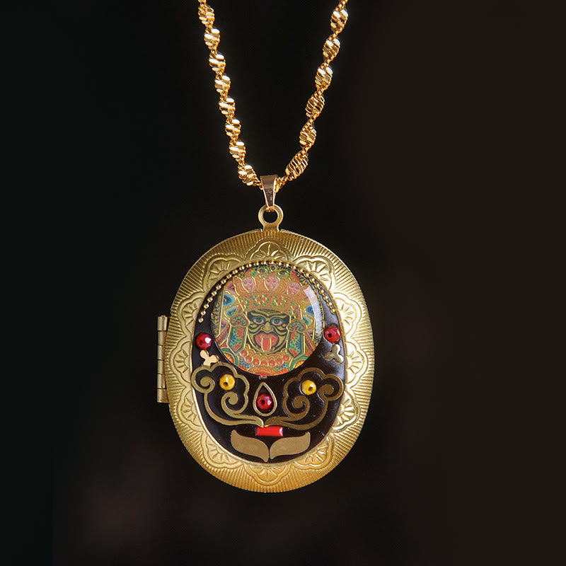 Fortune Jewel Copper Kwan Yin Avalokitesvara Zakiram Wealth Pendant Necklace - Fortune Jewel