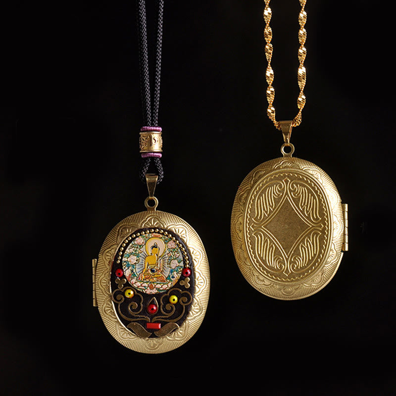 Fortune Jewel Copper Kwan Yin Avalokitesvara Zakiram Wealth Pendant Necklace - Fortune Jewel