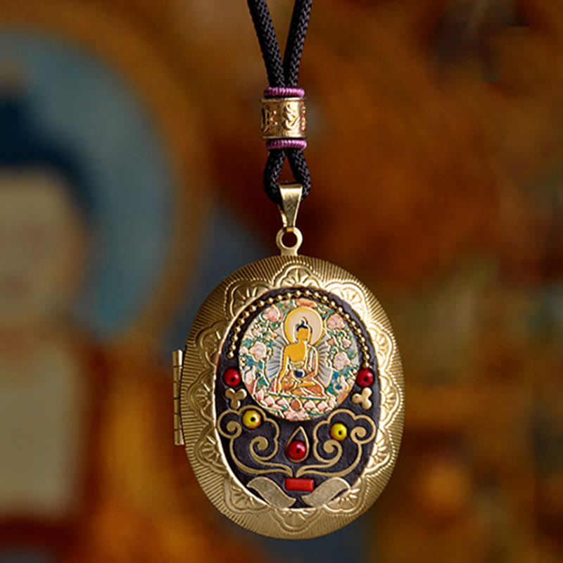 Fortune Jewel Copper Kwan Yin Avalokitesvara Zakiram Wealth Pendant Necklace - Fortune Jewel