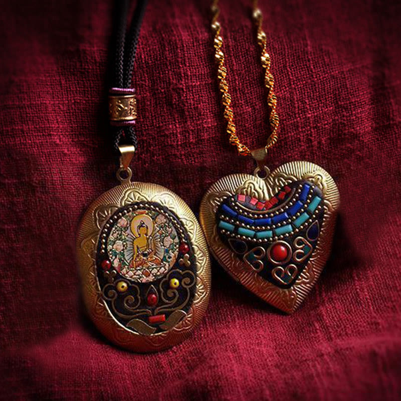 Fortune Jewel Copper Kwan Yin Avalokitesvara Zakiram Wealth Pendant Necklace - Fortune Jewel