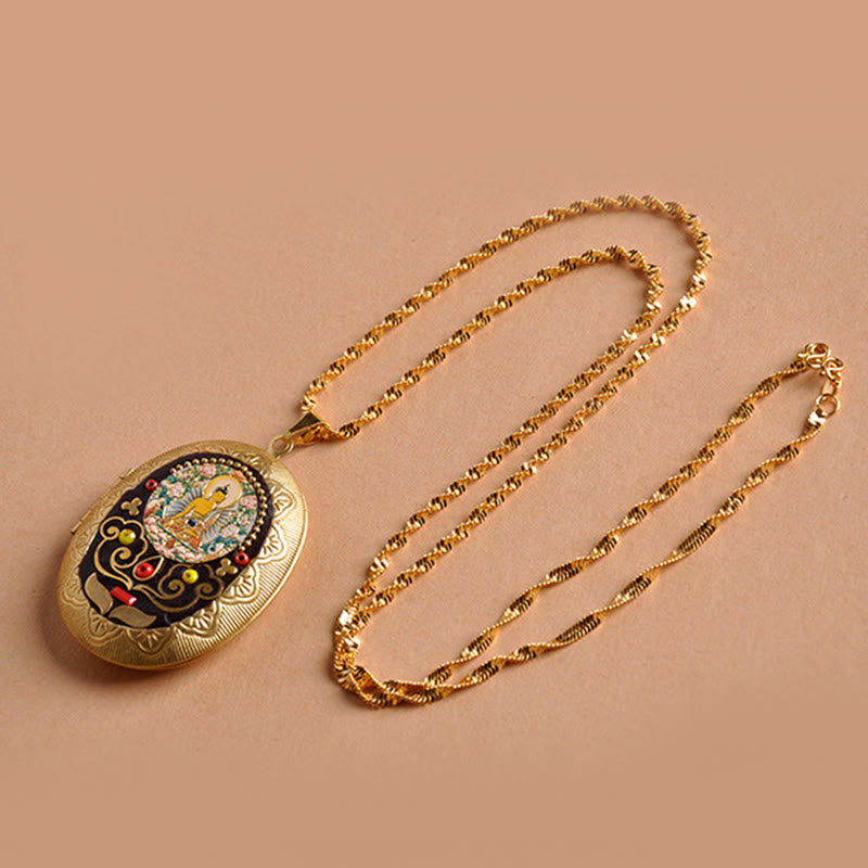 Fortune Jewel Copper Kwan Yin Avalokitesvara Zakiram Wealth Pendant Necklace - Fortune Jewel