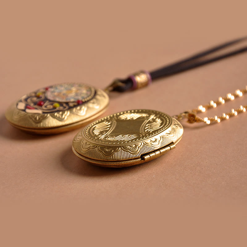 Fortune Jewel Copper Kwan Yin Avalokitesvara Zakiram Wealth Pendant Necklace - Fortune Jewel