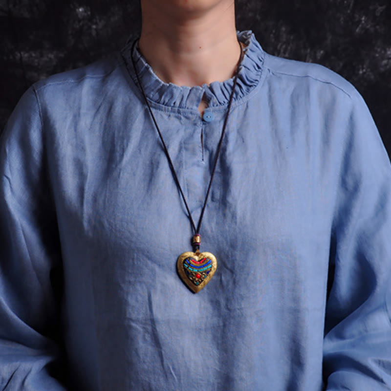 Fortune Jewel Copper Kwan Yin Avalokitesvara Zakiram Wealth Pendant Necklace - Fortune Jewel