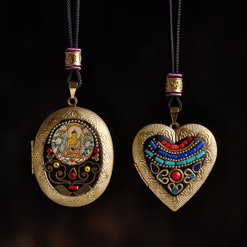 Fortune Jewel Copper Kwan Yin Avalokitesvara Zakiram Wealth Pendant Necklace - Fortune Jewel