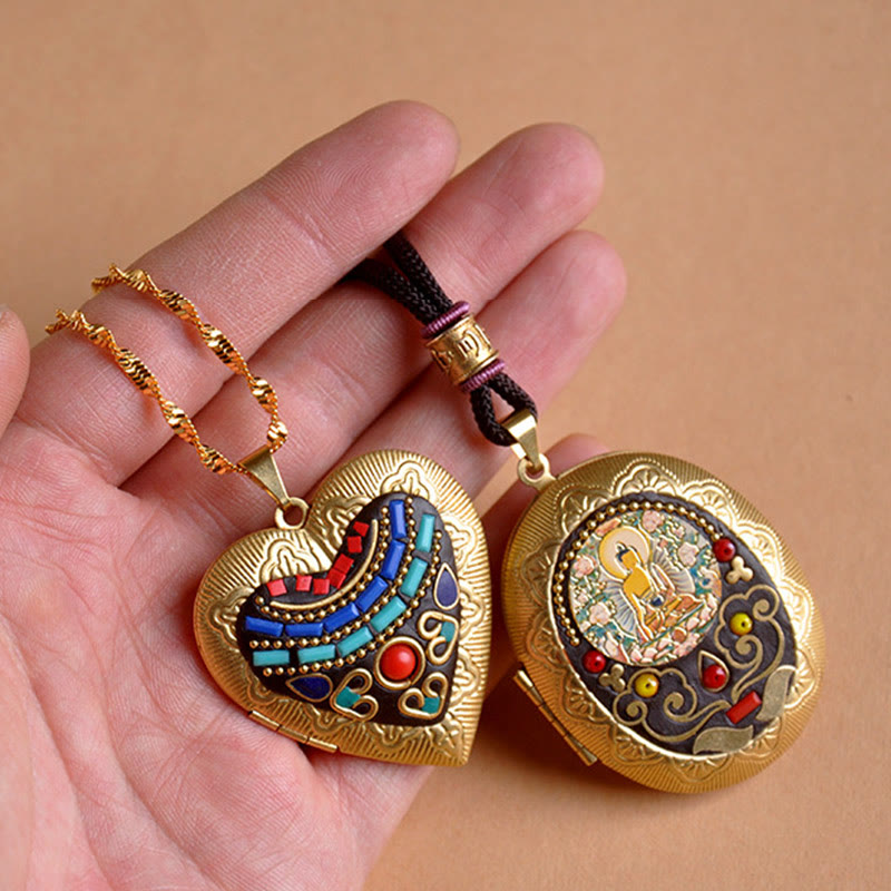 Fortune Jewel Copper Kwan Yin Avalokitesvara Zakiram Wealth Pendant Necklace - Fortune Jewel