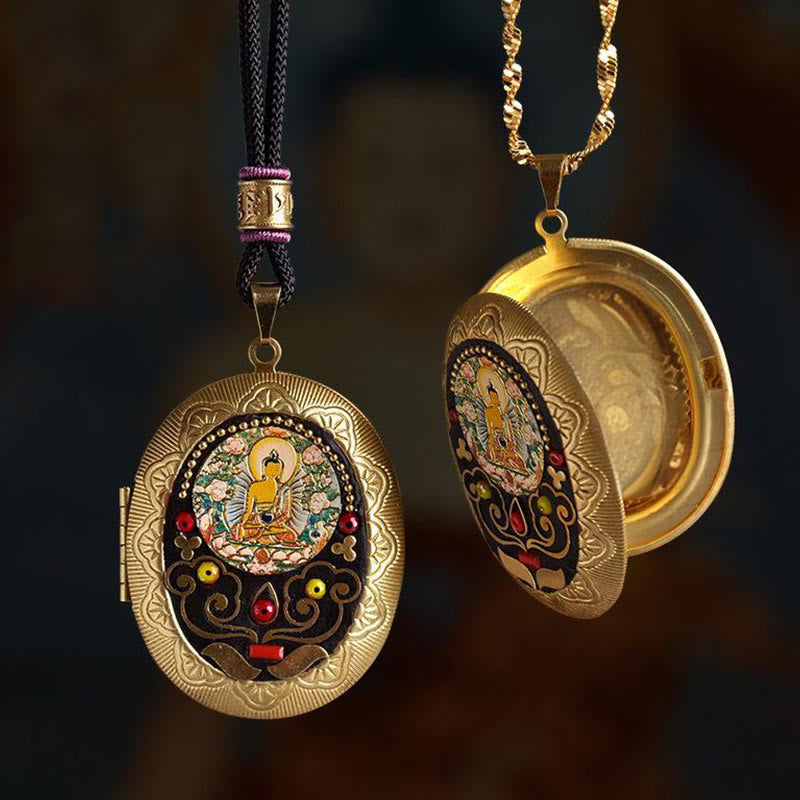 Fortune Jewel Copper Kwan Yin Avalokitesvara Zakiram Wealth Pendant Necklace - Fortune Jewel