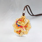 Buddha Stones 999 Sterling Silver Colorful Koi Fish Carved Luck Necklace Pendant - Fortune Jewel