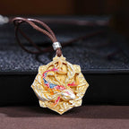 Buddha Stones 999 Sterling Silver Colorful Koi Fish Carved Luck Necklace Pendant - Fortune Jewel