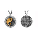 Fortune Jewel 999 Sterling Silver 999 Gold Yin Yang Balance Titanium Steel Chain Necklace Pendant - Fortune Jewel