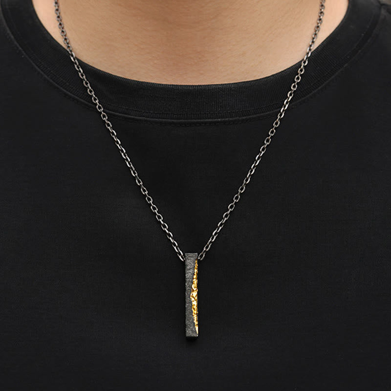Buddha Stones 999 Sterling Silver 999 Gold Om Mani Padme Hum Wisdom Necklace Pendant - Fortune Jewel