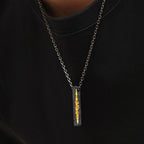 Buddha Stones 999 Sterling Silver 999 Gold Om Mani Padme Hum Wisdom Necklace Pendant - Fortune Jewel