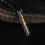 Buddha Stones 999 Sterling Silver 999 Gold Om Mani Padme Hum Wisdom Necklace Pendant - Fortune Jewel