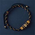 Fortune Jewel Chinese Zodiac Natal Buddha Silver Luck Braided String Bracelet