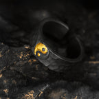 Fortune Jewel Handmade 999 Sterling Silver 999 Gold Yin Yang Textured Balance Ring - Fortune Jewel