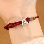 Fortune Jewel 999 Sterling Silver Fu Character Zongzi Fortune Luck Rope Bracelet - Fortune Jewel