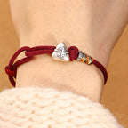 Fortune Jewel 999 Sterling Silver Fu Character Zongzi Fortune Luck Rope Bracelet - Fortune Jewel