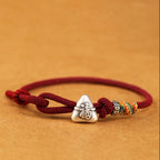 Fortune Jewel 999 Sterling Silver Fu Character Zongzi Fortune Luck Rope Bracelet - Fortune Jewel