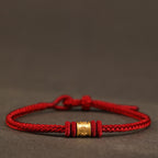 Fortune Jewel Tibet Handmade 999 Gold Om Mani Padme Hum Luck Protection Bracelet - Fortune Jewel