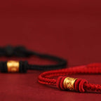 Fortune Jewel Tibet Handmade 999 Gold Om Mani Padme Hum Luck Protection Bracelet - Fortune Jewel