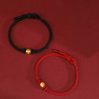 Fortune Jewel Tibet Handmade 999 Gold Om Mani Padme Hum Luck Protection Bracelet - Fortune Jewel