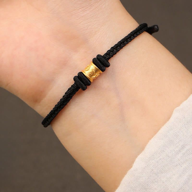Fortune Jewel Tibet Handmade 999 Gold Om Mani Padme Hum Luck Protection Bracelet - Fortune Jewel