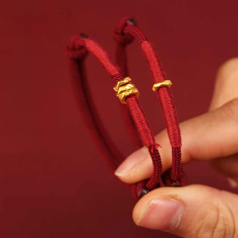 Fortune Jewel 999 Gold Ring Design Handmade Luck Braided Red Rope Bracelet Anklet - Fortune Jewel