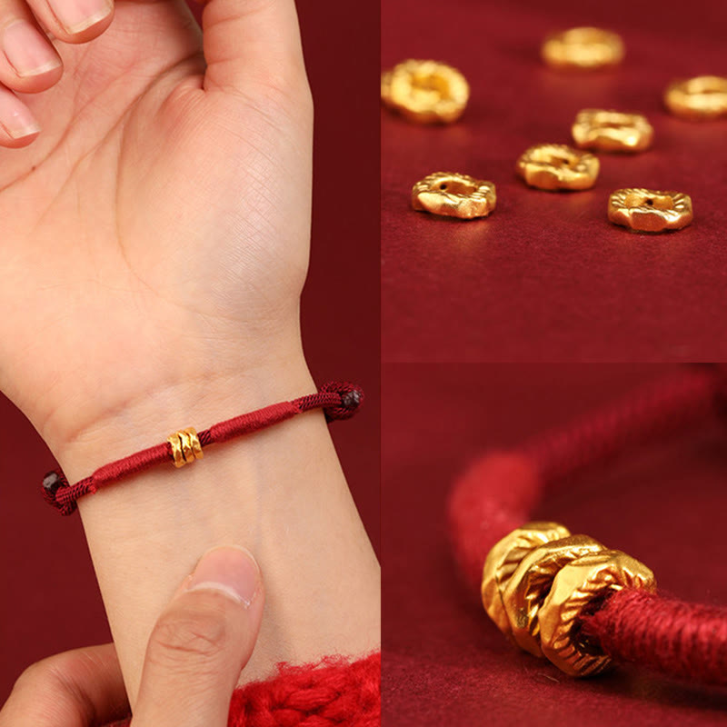 Fortune Jewel 999 Gold Ring Design Handmade Luck Braided Red Rope Bracelet Anklet - Fortune Jewel